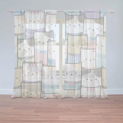Záclony Barevná koťátka: 2 ks - 150x250 cm - Sablio – Hledejceny.cz