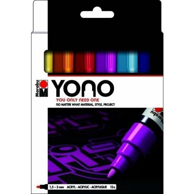 Marabu YONO Sada akrylových popisovačů 12x 1,5-3 mm – Zboží Dáma