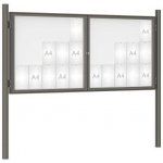 PROCITY Venkovní vitrína model 1000 dvoukřídlá, 30 x A4, šedá PRO, včetně sloupků | Zboží Auto