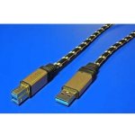 Roline 11.02.8900 Gold USB 3.0 SuperSpeed USB3.0 A(M) - USB3.0 B(M), 0,8m – Hledejceny.cz