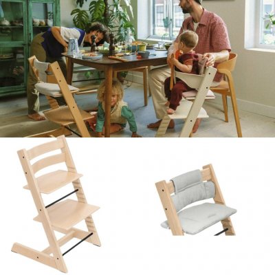 Stokke Tripp Trapp Natural + polštářek Grey – Zboží Dáma