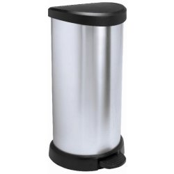 Curver DECO BIN 40 l stříbrný / černý