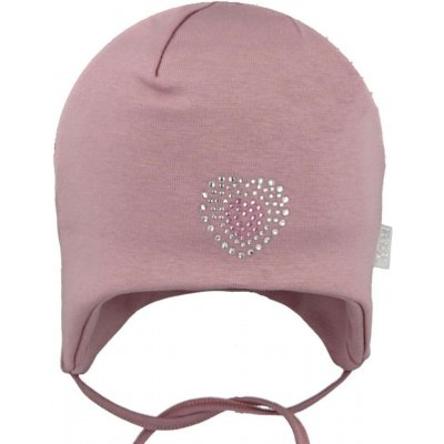RDX Dívčí kojenecká zavazovací čepice Srdíčko Pudrova – Zbozi.Blesk.cz