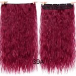 Vlasy clip in 130 g - tmavě růžové vlasové příčesky vlnité 55 cm