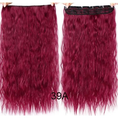 Vlasy clip in 130 g - tmavě růžové vlasové příčesky vlnité 55 cm – Zboží Mobilmania