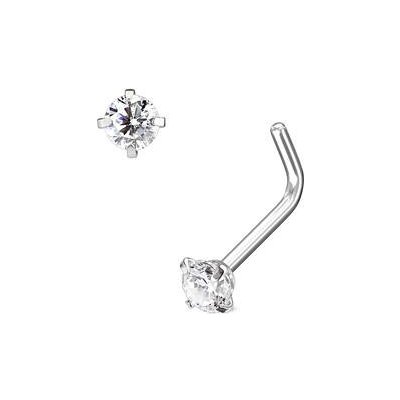 Šperky4U zahnutý piercing do nosu čirý kamínek N0170-025 – Zboží Dáma