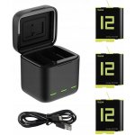 Telesin 3-slot nabíječka + 3 baterie set pro GoPro Hero 9/10/11 GP-BnC-902-B – Zboží Živě