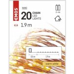 Emos D3AW07 LED vánoční nano řetěz 1,9 m 2x AA vnitřní teplá bílá časovač – Zboží Dáma