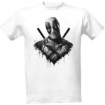 Tričko s potiskem Deadpool - superhrdina černobílý pánské bílá