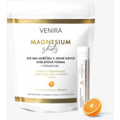 Venira magnesium shots balení pomeranč 30 ampulí – Hledejceny.cz