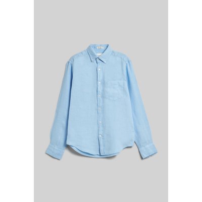 Gant košile reg GMNT dyed linen shirt modrá – Zboží Mobilmania