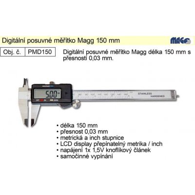 Magg PMD150 Posuvné měřítko digitální 150 mm + kufr – Sleviste.cz