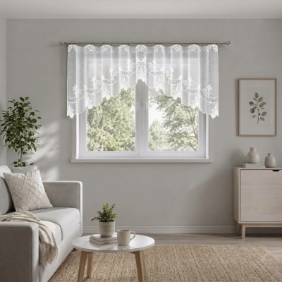 Dekorační žakárová záclona s řasící páskou MAYRA 90 bílá 300x90 cm MyBestHome – Hledejceny.cz