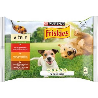 Purina Friskies Adult hovězí kuře jehně v želé 12 x 85 g – Zbozi.Blesk.cz