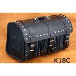Kožený kufr na moto K18, 57 x 33 x 28cm - nýty a třásně / 1x boční kapsička – Hledejceny.cz
