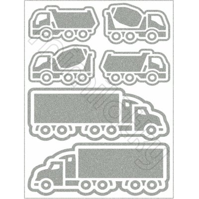 Reflexní nažehlovací obrázky nákladní auta – Zboží Dáma