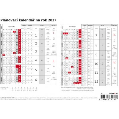 Plánovací karta roční pracovní 2027 – Zbozi.Blesk.cz