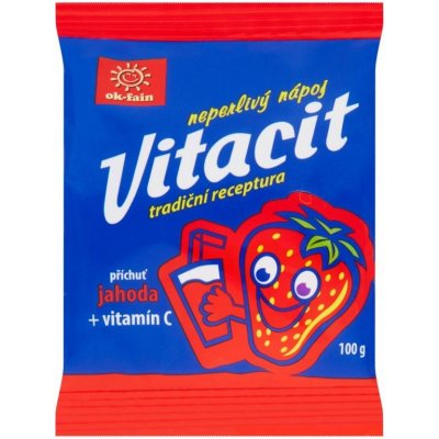 Vitacit neperlivý nápoj v prášku jahoda vitamín C 100 g