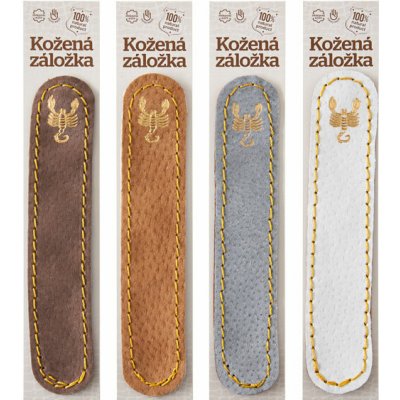 Štír - kožená záložka do knihy Barva kůže: Hnědá semiš (D32), – Hledejceny.cz
