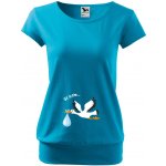 Těhotenské tričko Už letím Chlapeček tyrkysová – Zboží Mobilmania