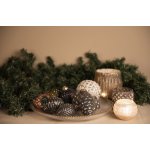 Clayre & Eef Černo-stříbrná antik skleněná ozdoba šiška Ø 6*10 cm – Hledejceny.cz