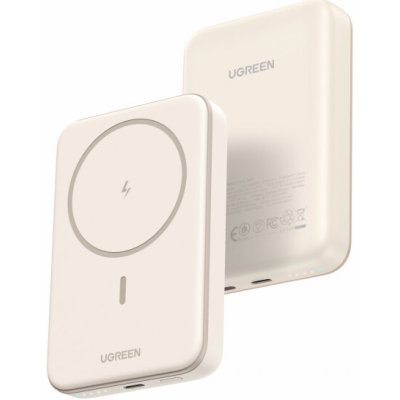 Ugreen Magnetische Kabellose Powerbank 10000mAh mit USB-C Kabel (weiß) | Zboží Auto