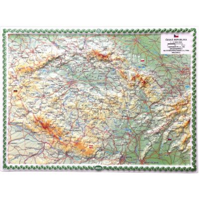 Česká republika reliéfní mapa 1:2 000 000 - Kartografie HP – Sleviste.cz