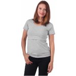 Kojící tričko Kateřina krátký rukáv šedý melír – Zboží Dáma