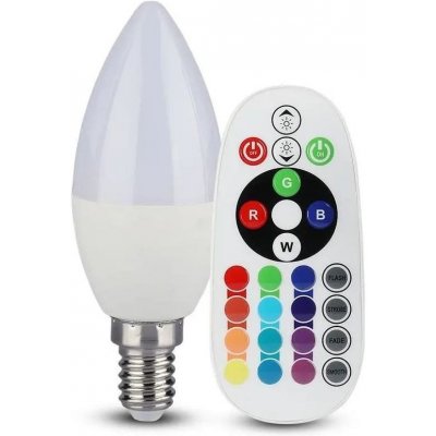 V-tac LED RGB Stmívatelná žárovka E14/4,8W/230V 4000K + dálkové ovládání VT1075 – Zboží Mobilmania