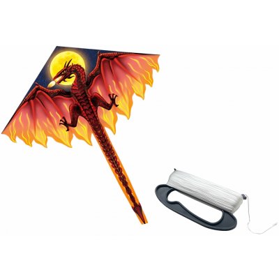 Lean Toys 16696 Velký létající drak s dlouhým ocasem 170 × 130 cm červený – Hledejceny.cz