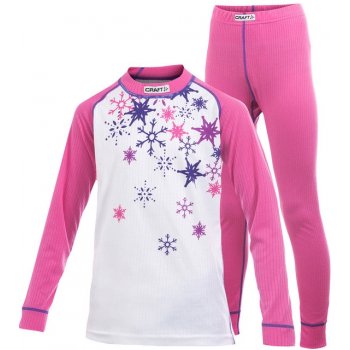 Dětské funkční termoprádlo set Craft Kids Active pink star