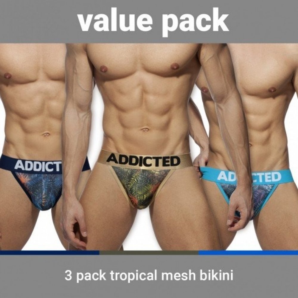 Addicted AD889P Tropical Mesh Brief Push Up 3 ks | Srovnanicen.cz