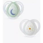 Tommee Tippee šidítko symetrický silikon Night 2 ks růžová/modrá – Hledejceny.cz