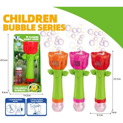 Wiky Bublifuk růže se světelnými efekty 100 ml 26 cm – Zboží Dáma
