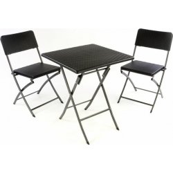 Garthen 37114 Zahradní set stůl a 2 židle ratanového vzhledu skládací