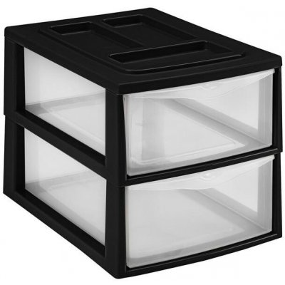 REGÁL SE DVĚMA ŠUPLÍKAMI 38X27X26CM, PLAST – Zboží Dáma