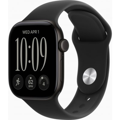 Apple Watch Series 12 46mm černý hliník s černým sportovním řemínkem M/L MJEL4RK/A – Zboží Živě