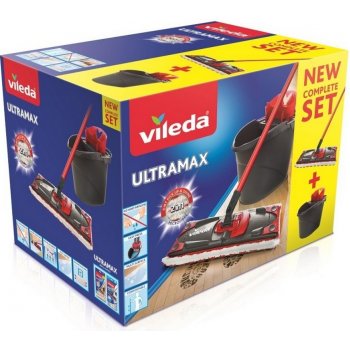 Vileda Ultramax Turbo+Frosch Sada na čištění podlah univerzální eko čistič 1 l + Vileda MultiLatex jednorázové rukavice 12 ks 155737