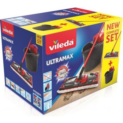 Vileda Ultramax Turbo+Frosch Sada na čištění podlah univerzální eko čistič 1 l + Vileda MultiLatex jednorázové rukavice 12 ks 155737 – Sleviste.cz