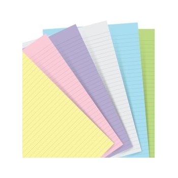 Filofax -Náplň, Osobní, papír linkovaný, mix barev pastel (6 barev)