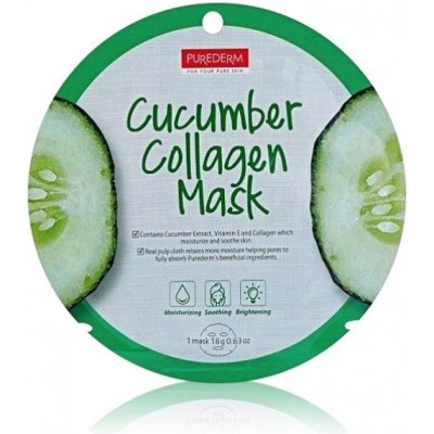 Purederm Textilní kolagenová maska s výtažkem z okurky a vitamínem E 18 g – Zbozi.Blesk.cz