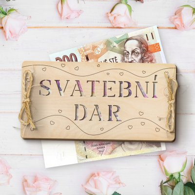 Dřevia Dárková obálka na peníze - SVATEBNÍ DAR – Zboží Živě