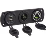 STU 34691 Trojitá zásuvka do panelu CL, 3x USB-A + 1x USB-C nabíječka