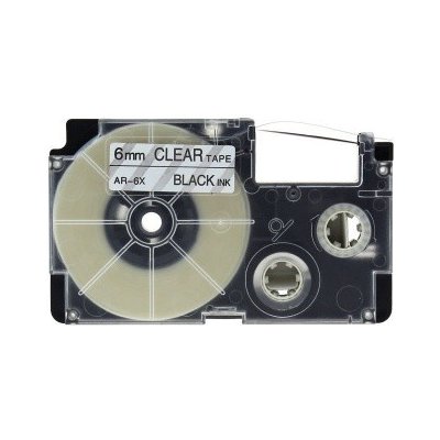 Alternativní páska pro Casio XR-6X, 6 mm x 8 m, černý tisk + transparentní podklad – Hledejceny.cz