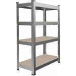 Aga Regál 180 x 90 x 40 cm 4 police stříbrný MR4600 – Zboží Dáma