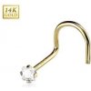 Piercing Šperky4U zlatý piercing do nosu čirý zirkon ZL01114C-YG