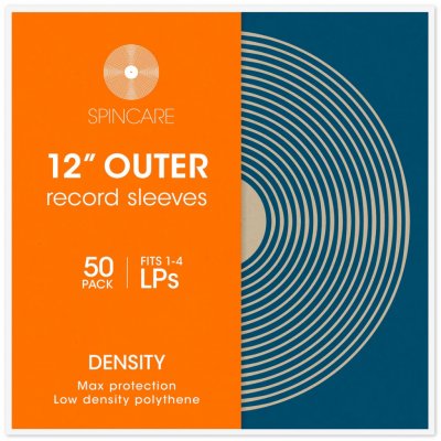 SPINCARE DENSITY 12 Inch 400g Polythene Outer Vinyl Record Sleeves 50ks – Zboží Živě