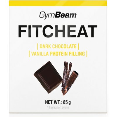 Gymbeam Proteinová čokoláda Fitcheat hořká čokoláda vanilka 80 g – Zboží Mobilmania