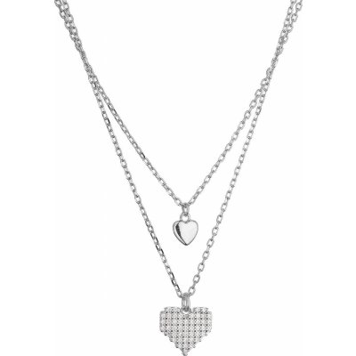 Pavona Stříbrný dvouřadý náhrdelník srdíčka 12153.1 – Zboží Mobilmania