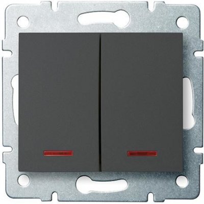 Kanlux LOGI Dvojité tlačítko s LED grafit 25248 – Hledejceny.cz